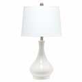 Elegant Garden Design Elegant Designs Ceramic Tear Drop Shaped Table Lamp, White LT3312-WHT